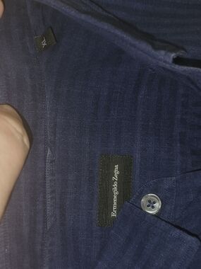 Ermenegildo Zegna Navy Button-Up Shirt XL
